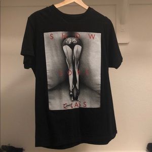 Men’s black T-shirt with “show some class” design